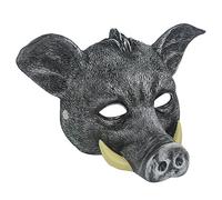 Hosfairy 1Pcs Halloween Horror Animal Wild Boar Mask Pig Mask for Halloween Christmas Masquerade Carnival Costume Party Props (Black)