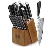 HOSHANHO 16-Piece Knife Set with Block, Ultra Sharp Kitchen Knife Block Set