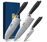 HOSHANHO 3 Pcs Knife Set, Professional Kitchen Knife Set, Pakkawood Handle