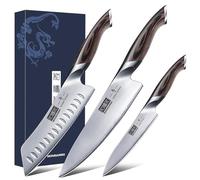 HOSHANHO 3 Pieces Knife Set, Professional Japanese High Carbon Stainless Steel Kitchen Knife Set, Ultra Sharp Chef Knives Sets with Ergonomic Pakkawood Handle