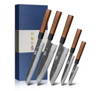 HOSHANHO 5 Pieces Knife Set, 10CR15MOV High Carbon Steel Chef Knife Set