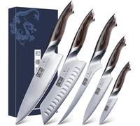 HOSHANHO 5 Pieces Knife Set, Japanese High Carbon Stainless Steel Kitchen Knife Sets, Professional Ultra Sharp Chef Knives Set with Ergonomic Pakkawood Handle