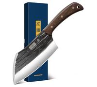 HOSHANHO 6" Cleaver Knife, Hand Forged Chopper Butcher Meat Cleaver Knife | Full Tang Vegetable Meat Cleaver Cutting Knife for Kitchen, Outdoor Cooking, Camping, Gift for Men
