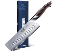 HOSHANHO 7 Inch Nakiri Knife, Japanese High Carbon Stainless Steel Chef Knife, Multipurpose Meat Vegetable Sharp Kitchen Knife with Ergonomic Pakkawood Handle