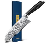 HOSHANHO 7 Inch Santoku Knife, Ultra Sharp Japanese High Carbon Powder Steel Kitchen Knife, Professional Chefs Knife with Ergonomic Handle