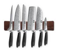 HOSHANHO 7-Pc Knife Set with Magnetic Knife Holder, Japanese Chef Knife Set | Ultra Sharp High Carbon Powder Steel Kitchen Knives Set, Professional Chef's Knives with Ergonomic Pakkawood Handle