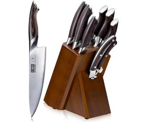 HOSHANHO 8-Piece Kitchen Knife Set, Japanese Super Steel Knife Set with Block, Professional Ultra Sharp Chef Knife Set with Scissors