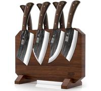 HOSHANHO 8PCS Butcher Kitchen Knife Set, Sharp Magnetic Knife Block Set