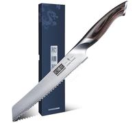 HOSHANHO Bread Knife 8 inch Serrated Knife, High Carbon Stainless Steel Serrated Bread Knife, Professional Bread Cutting Knife for Homemade Bread