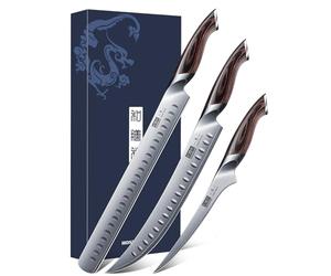 HOSHANHO Carving Knife Set 3PCS, Japanese Brisket Slicing Knife Sets