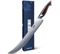 HOSHANHO Carving Slicing Knife, 12 Inch Japanese High Carbon Steel Brisket Knife with Ergonomic Pakkawood Handle, Razor Sharp Curved Butcher Breaking Knives for Meat Cutting