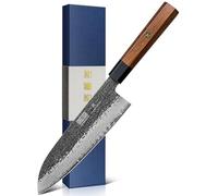 HOSHANHO Santoku Knife 7 Inch, Japanese Hand Forged Chef Knife for Kitchen