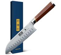 HOSHANHO Santoku Knife 7", Razor Sharp Kitchen Knife with Rosewood Handle | Japanese High Carbon Steel Chef Knife, Professional Kitchen Knives with Ergonomic Handle, Ideal Gift for Men Women
