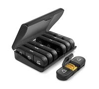 Hoshen 21 Compartment Black Pill Box, 7 Days a Week, 3 Reminders a Day, Portable Pill Box and, Sorted Pill Box