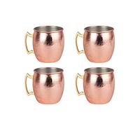 Hoshen 4PCS Rose Gold Glossy Cocktail Mini Copper Hammer Shot Glass, 2OZ, Stainless Steel Copper Cup