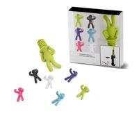 Hoshen 7 Piece Set Creative 1 Silicone Stopper and 6 Silicone Wine Glass Marking, Inverted Character Wine Bottle Stopper Set, Villain Wine Glass Recognizer