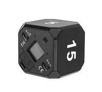Hoshen Gravity Sensor Cube Timer, 5-15-25-45 Minutes Time Management Countdown Reminder, Kitchen Baking Reminder, Original Box (Without Battery),Black