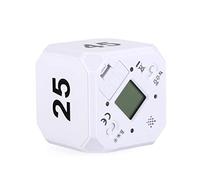 Hoshen Gravity Sensor Cube Timer, 5-15-25-45 Minutes Time Management Countdown Reminder, Kitchen Baking Reminder, Original Box (Without Battery),White