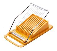 Hoshen Luncheon Meat Slicer, Egg Cutter, Fruit Soft Cheese Slicer, Strengthened Stainless Steel Cutting Line, 10 Slices Evenly Cut，Original Box,Yellow