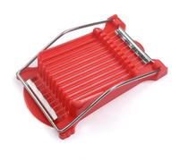 Hoshen Luncheon Meat Slicer, Egg Cutter, Fruit Soft Cheese Slicer, Strengthened Stainless Steel Cutting Line, 10 Slices Evenly Cut (Red)