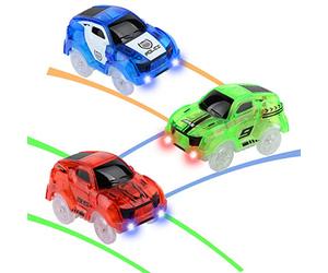 Hoshin 3 Pack Glow-in-the-Dark Racing Cars Compatible with Magic Tracks, Neo Tracks & More for Boys & Girls (Ages 3+)