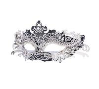Hoshin Masquerade Mask, Mardi Gras Deecorations Venetian Masks for Womens (Black with Silver Line)