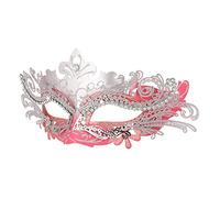 Hoshin Masquerade Mask, Mardi Gras Deecorations Venetian Masks for Womens (Pink & Silver)