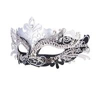 Hoshin Masquerade Mask, Mardi Gras Deecorations Venetian Masks for Womens (Silver & Black)