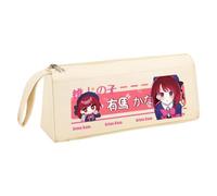 Hoshino Ai Pencil Case Anime Hoshino Rubi Pencil Case, Black White Triangular in Three Dimensions Large Capacity Pencil Pouch with Handle Strap Makeup Stationery Organizer Bag for Teen Student