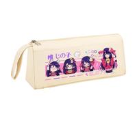 Hoshino Ai Pencil Case Anime Hoshino Rubi Pencil Case, Black White Triangular in Three Dimensions Large Capacity Pencil Pouch with Handle Strap Makeup Stationery Organizer Bag for Teen Student