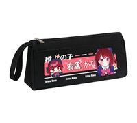 Hoshino Ai Pencil Case Anime Hoshino Rubi Pencil Case, Black White Triangular in Three Dimensions Large Capacity Pencil Pouch with Handle Strap Makeup Stationery Organizer Bag for Teen Student