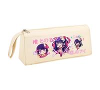 Hoshino Ai Pencil Case Anime Hoshino Rubi Pencil Case, Black White Triangular in Three Dimensions Large Capacity Pencil Pouch with Handle Strap Makeup Stationery Organizer Bag for Teen Student