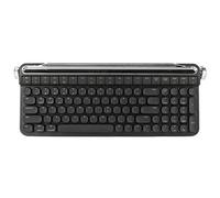 Hosie Bluetooth Mechanical Keyboard, 100 Keys Dual Connection Modes 1500mAh Battery Typewriter Keyboard Retro Red Switch with Stand for Gaming (Black)