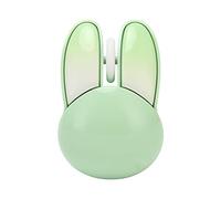 Hosie Kawaii Mouse, 2.4G Wireless Mouse 33ft Effective Range Adjustable DPI Sensitivity Symmetrical Design for Library for Kids (Green)