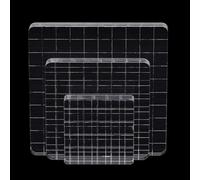 Hosifiy Set of 3 Stamp Set, Rectangular Acrylic Stamp Block Set with Grid Lines, Transparent Acrylic Blocks for Scrapbooking & Crafts Making