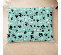 HOSIMA Dog Bed, Cartoon Bone Print Pet Mat, Soft Washable Cat Mat Lambswool Bottom Can Be Tied to Pet Bed (AI002 M)