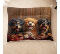 HOSIMA Dog Bed, Cartoon Puppy Print Pet Mat, Soft Washable Cat Mat Lambswool Bottom Can Be Tied to Pet Bed (AI012 S)