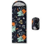 HOSIMA Kids Sleeping Bag for Boys Girls,Cat Astronaut Rocket Print-Lightweight Warm Portable Outdoor Indoor-Waterproof Cold Weather Resistant Sleeping Bag for Camping Hiking(Cat Astronaut)