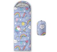 HOSIMA Kids Sleeping Bag for Boys Girls,Rainbow Unicorn Print-Lightweight Warm Portable Outdoor Indoor-Waterproof Cold Weather Resistant Sleeping Bag for Camping Hiking(Unicorn)