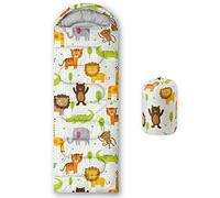 HOSIMA Sleeping Bags for Boys Girls Kids,Animals Printeded Lightweight Warm Portable Outdoor Indoor Waterproof Cold Resistant Sleeping Bag for Camping Hiking (Animals)
