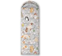 HOSIMA Sleeping Bags for Boys Girls Kids,Cute Cats Printed Lightweight Warm Portable Outdoor Indoor Waterproof Cold Resistant Sleeping Bag for Camping Hiking (Cat)