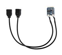 Hosit M.2 NGFF to USB Riser Card, Double Port Easy Installation Portable KEY A-E to USB 2.0 Expansion Card, Durable for M.2 KEY A-E Interface Notebook