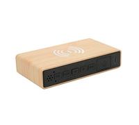 Hosit Wooden Digital Charger Clock, Silent Wooden Digital Alarm Clock 3 Level Dimmer LED for Bedroom