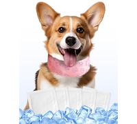 Hosiwei Dog Cooling Collar with Ice Packs - Adjustable Pet Cooling Bandana for Summer, Reusable & Freezable Neck Wrap Scarf for Dogs - Hot Weather Chill Out Accessory