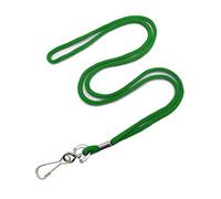 HOSL 100 Pack Badge Lanyards Office Lanyard ID Card Lanyards Business Card Lanyards Students Lanyards Employee Lanyards Round 36" with Swivel Hook (Green)