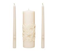 Hosley Wedding Unity Candle Set Includes 1 Pillar And 2 Taper Candles Great For Weddings As Well As Special Events And Emergency Lighting |Cream|