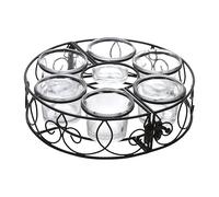 Hosley's 8" D Tealight Holder W/6 Butter Pot Candles for Weddings, Aromatherapy, Zen, Spa. P1