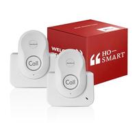 Hosmart Intercoms Wireless for Home, 2024 New Rechargeable Full Duplex Caregiver Pager for Elderly Senior, Two-Way Real-time Talk, Portable Personal Alert, Call/Monitor Button for Home Safety
