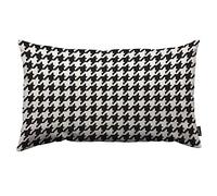 HOSNYE Hounds Tooth Pixel Throw Pillow Cover Black and White Fabric Linen Fabric for Couch Bed Sofa Car Waist Cushion Cover 12 x 20 inch Pillow Case