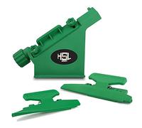 Hosolee Archery Fletching Jig with Straight and Right Helical Clamps Vanes Feathers Sticker Tool for DIY Arrow Crossbow Bolts (Green)